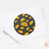 Cool en leuk yummy taco patroon Monogram Ronde Sticker (Envelop)