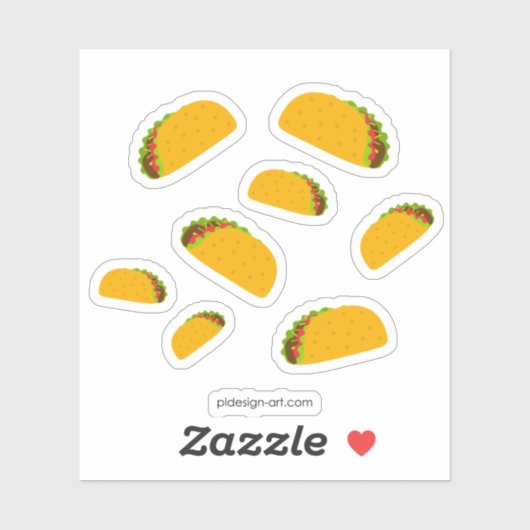 Cool- en leuke jummie-taco-patronen sticker (Vel)