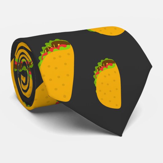 Cool- en leuke jummie-taco-patronen stropdas (Opgerold)