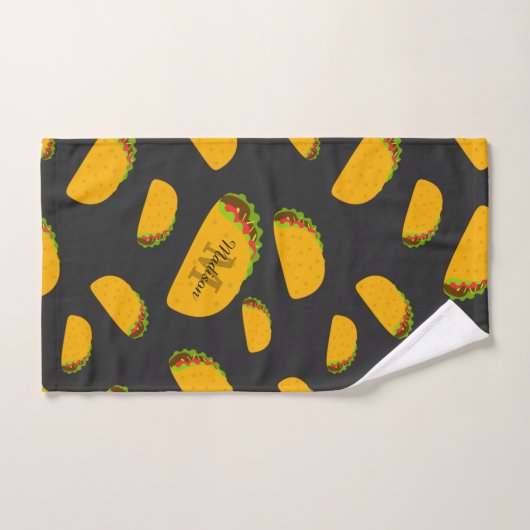 Cool- en leuke jummie-taco-patroon Monogram Bad Handdoek (Handdoek)