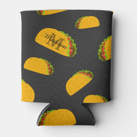 Cool- en leuke jummie-taco-patroon Monogram Blikjeskoeler (Voorkant)