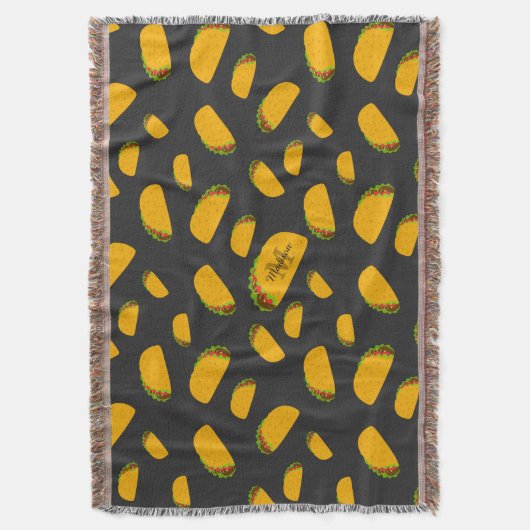 Cool- en leuke jummie-taco-patroon Monogram Deken (Voorkant Verticaal)