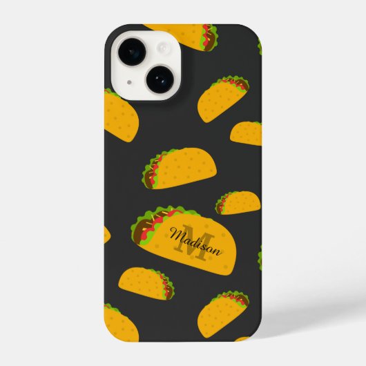 Cool- en leuke jummie-taco-patroon Monogram iPhone Hoesje (Achterkant)