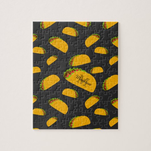 Cool- en leuke jummie-taco-patroon Monogram Legpuzzel (Verticaal)