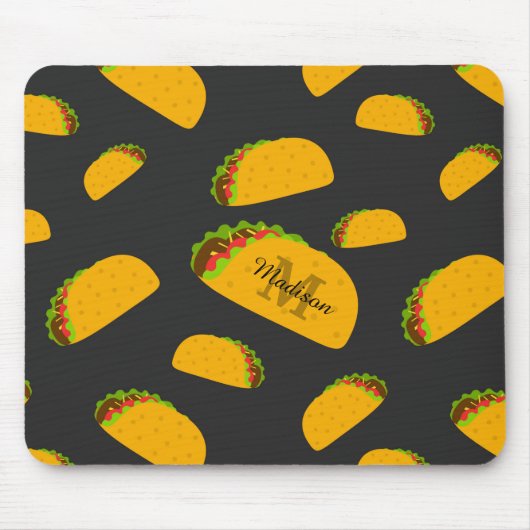 Cool- en leuke jummie-taco-patroon Monogram Muismat (Voorkant)