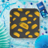 Cool- en leuke jummie-taco-patroon Monogram Papieren Bordje (Feest)