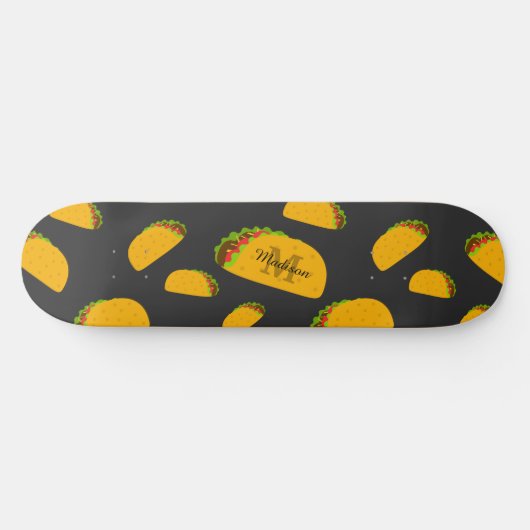 Cool- en leuke jummie-taco-patroon Monogram Persoonlijk Skateboard (Horizontaal)