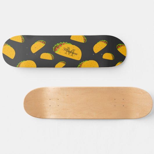 Cool- en leuke jummie-taco-patroon Monogram Persoonlijk Skateboard (Horizontaal)