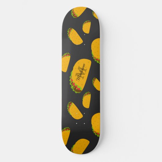 Cool- en leuke jummie-taco-patroon Monogram Persoonlijk Skateboard (Voorkant)
