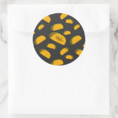 Cool- en leuke jummie-taco-patroon Monogram Ronde Sticker (Tas)