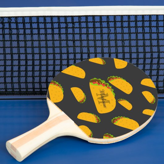 Cool- en leuke jummie-taco-patroon Monogram Tafeltennisbatje (Insitu)