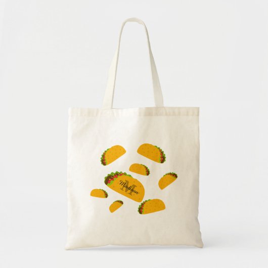 Cool- en leuke jummie-taco-patroon Monogram Tote Bag (Voorkant)