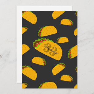 Cool- en leuke jummie-taco-patroon Monogram Uitnod Kaart