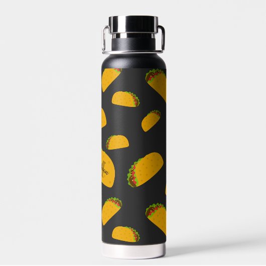 Cool- en leuke jummie-taco-patroon Monogram Waterfles (Achterkant)