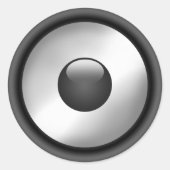 Cool- en leuke muziekluidsprekerontwerp ronde sticker (Voorkant)