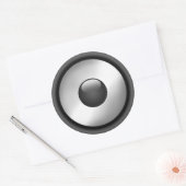 Cool- en leuke muziekluidsprekerontwerp ronde sticker (Envelop)