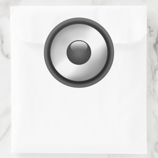 Cool- en leuke muziekluidsprekerontwerp ronde sticker (Tas)