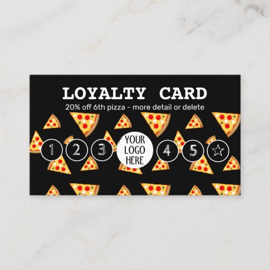 Cool en leuke pizzaplakjes patroon Uw logo Klantenkaartje (Voorkant)