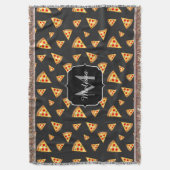Cool en leuke pizzapunt patroon Monogram Deken (Voorkant Verticaal)