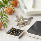 Cool en leuke pizzapunt patroon Monogram Sleutelhanger (Zijkant)