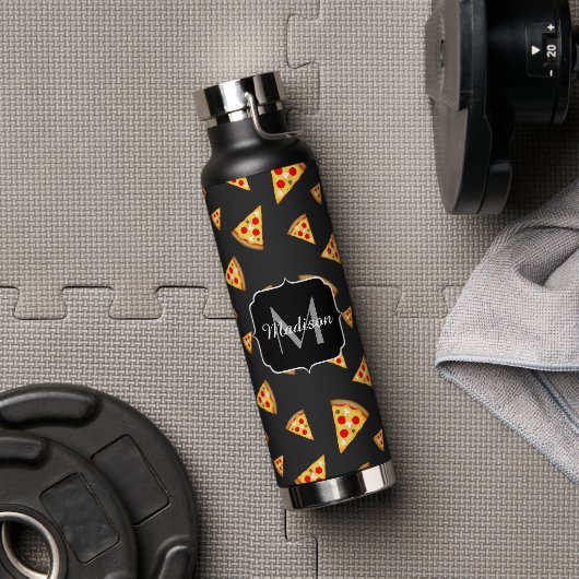 Cool en leuke pizzapunt patroon Monogram Waterfles (Gym)