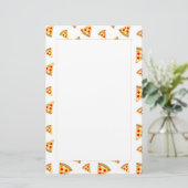 Cool en leuke pizzapuntjes patroon op wit briefpapier (Staand voorkant)