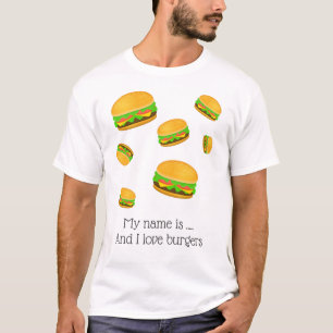 Cool en leuke yummy hamburger patroon Mijn naam is T-shirt