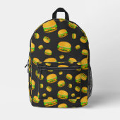 Cool- en lyummyburgerpatroon bedrukte rugzak (Voorkant)
