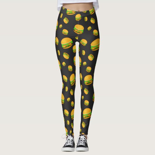 Cool- en lyummyburgerpatroon leggings (Voorkant)