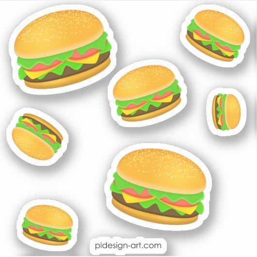 Cool- en lyummyburgerpatroon sticker (Voorkant)
