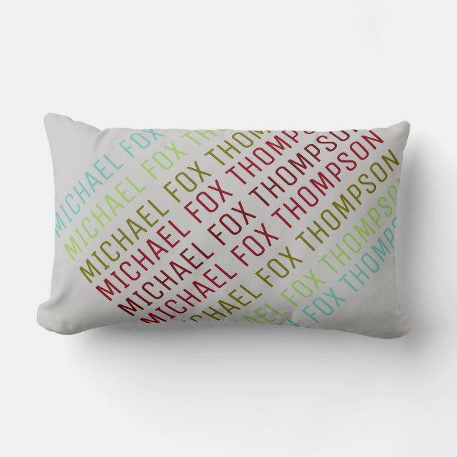 Cool en modern, naamtypografie kussen (Voorkant)