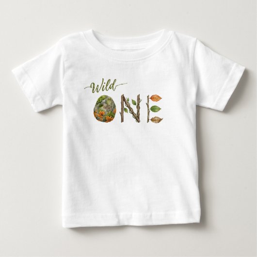 Cool en modern Wild One Baby 1e verjaardagsshirt (Voorkant)