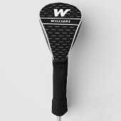 Cool en modern zwart wit golf hoofd cover (Voorkant)