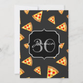Cool en pret pizzapatroon Monogram Uitnodiging (Voorkant)