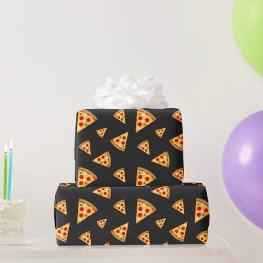 Cool- en pretpizza-snijdpatroon cadeaupapier (Feestgeschenken)