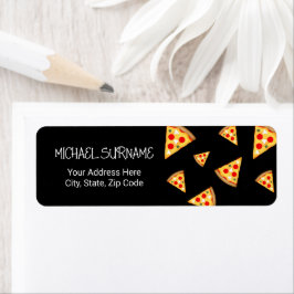 Cool- en pretpizza-snijdpatroon etiket