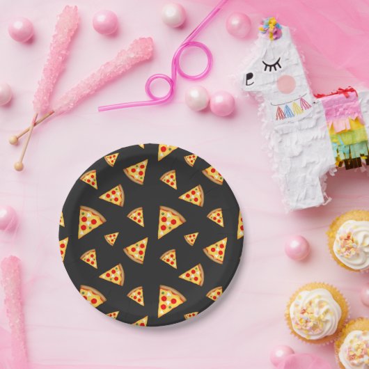 Cool- en pretpizza-snijdpatroon papieren bordje (Feest)