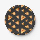 Cool- en pretpizza-snijdpatroon papieren bordje (Voorkant)