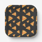 Cool- en pretpizza-snijdpatroon papieren bordje (Voorkant)