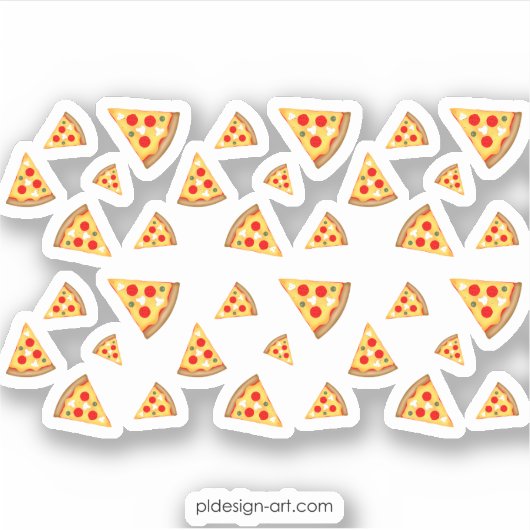 Cool- en pretpizza-snijdpatroon sticker (Voorkant)