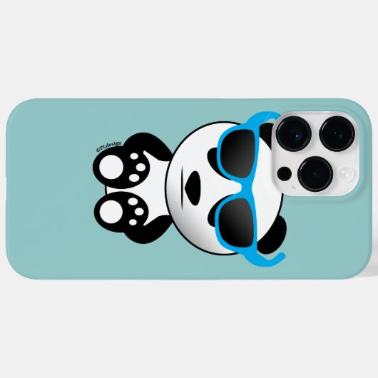 Cool en schattig panda beer met blauwe zonnebril Case-Mate iPhone case (Achterkant (horizontaal))