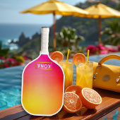 Cool en Trendy Tropical Ombre Roze en Geel Pickleball Paddle