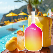 Cool en Trendy Tropical Ombre Roze en Geel Pickleball Paddle