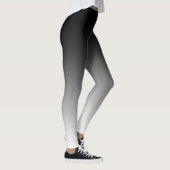 Cool en trendy zwart naar witte gradiënt leggings (Rechts)