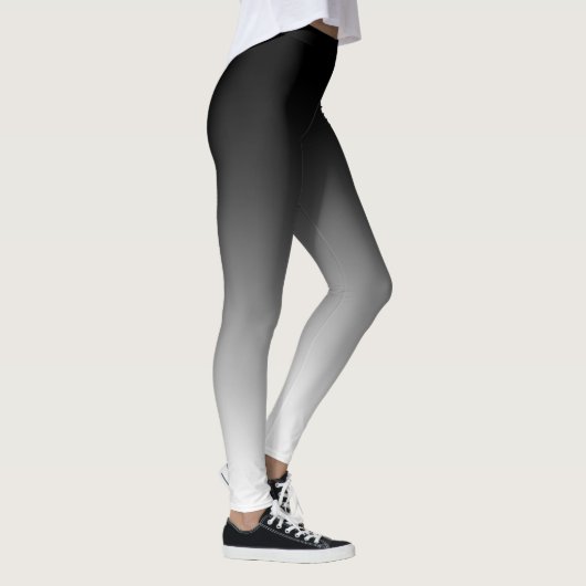 Cool en trendy zwart naar witte gradiënt leggings (Rechts)