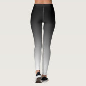 Cool en trendy zwart naar witte gradiënt leggings (Achterkant)