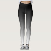 Cool en trendy zwart naar witte gradiënt leggings (Voorkant)