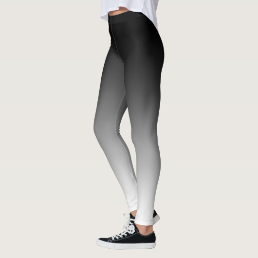 Cool en trendy zwart naar witte gradiënt leggings (Links)