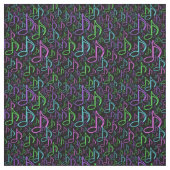 Cool- en un Bright Neon Music Note Pattern Stof (Swatch)
