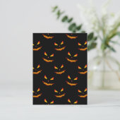 Cool eng gezicht van Jack O'Lantern Halloween patr Briefkaart (Staand voorkant)